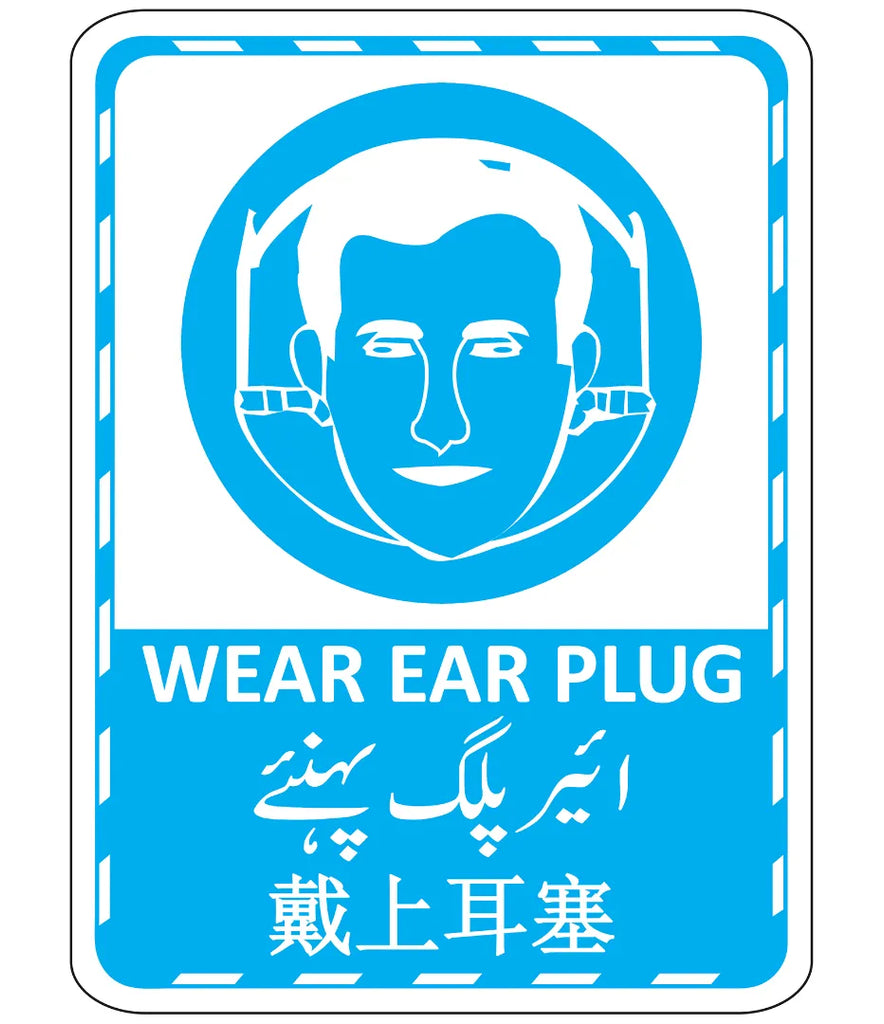 Wear Ear Plug Sign SafeT
