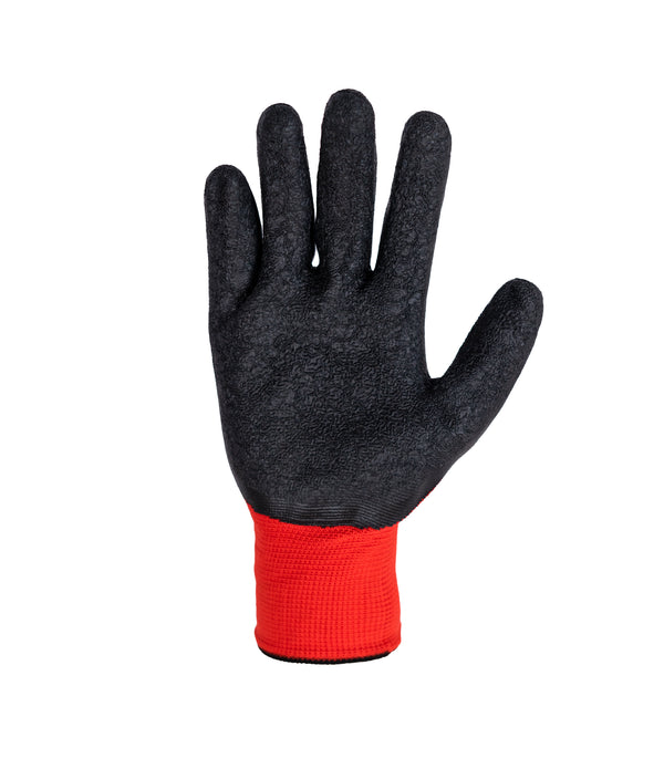 Gloves with grain coating