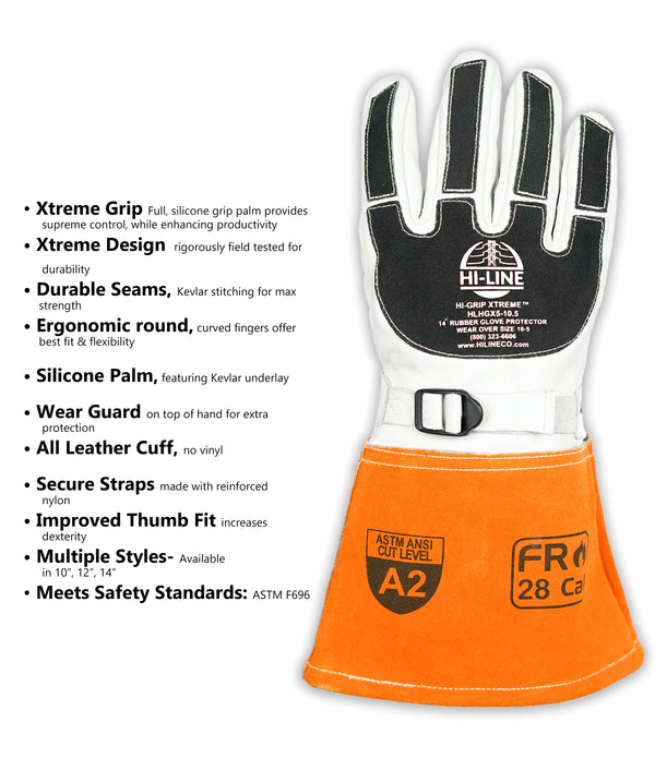 Hi-Line HLHGX3-9 Hi-Grip Xtreme 12-Inch Size 9 High Voltage Glove Protectors