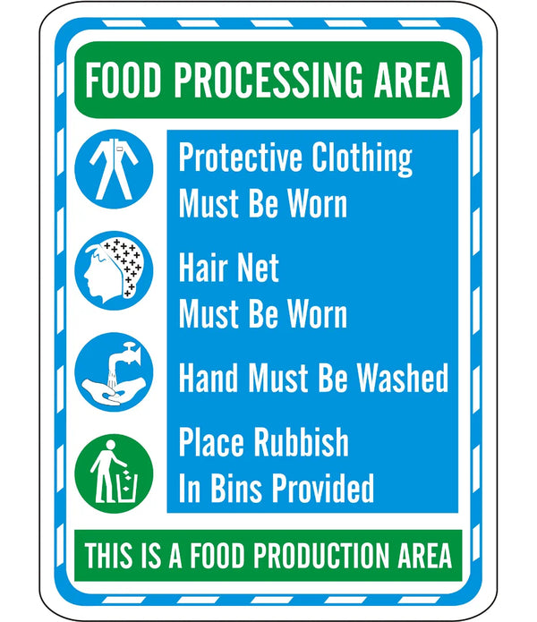 Food Processing Area Sign