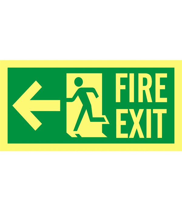 Fire Exit Left Arrow 2 Sign
