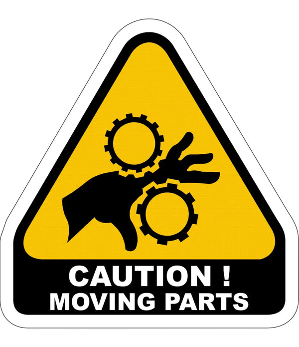 Caution Moving Parts Sign