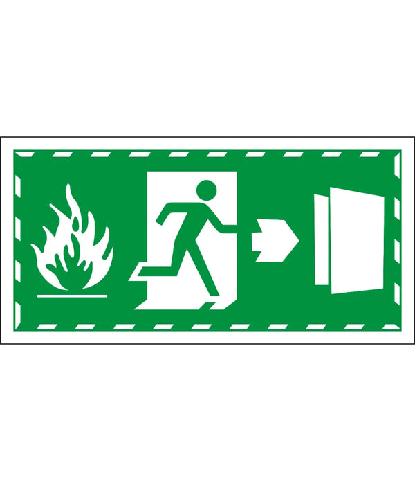 Emergency Exit Door Right Arrow Sign