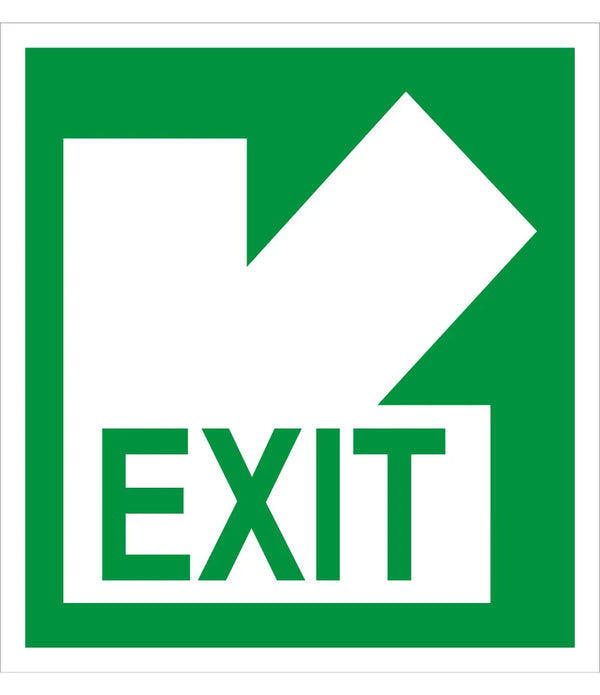Exit Left Down arrow Sign