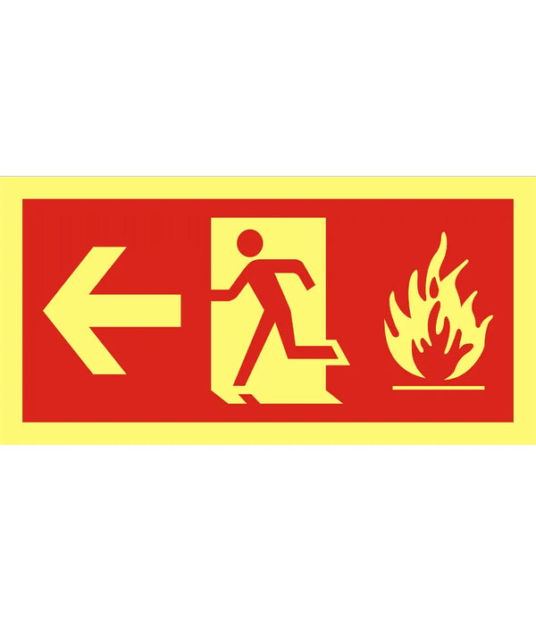 Fire Exit Left Arrow Red Sign