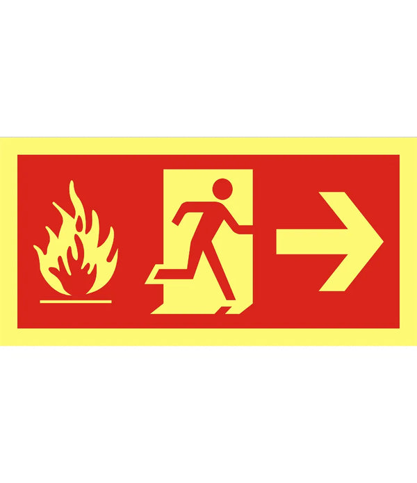 Fire Exit Right Arrow Red Sign