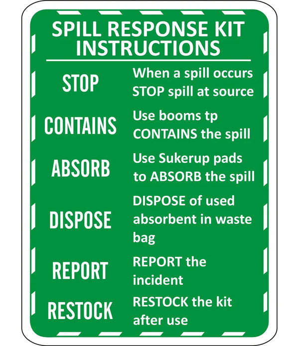 Spiil Response Kit Instructions Sign