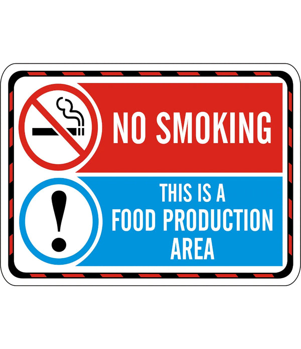 No Smoking This Is Food Production Area Sign