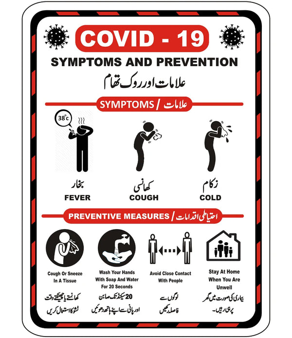 Covid Symptoms And Prevention Sign