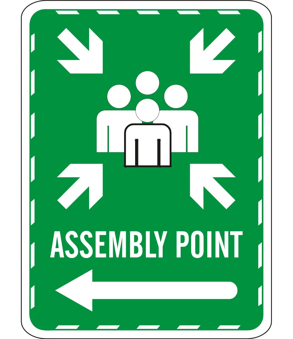Assembly Point Left Sign – Safe-T