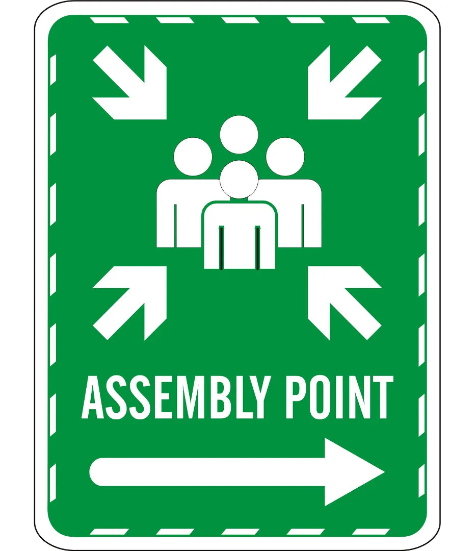 Assembly Point Righ Side Side Assembly Point Right Sign – Safe-T