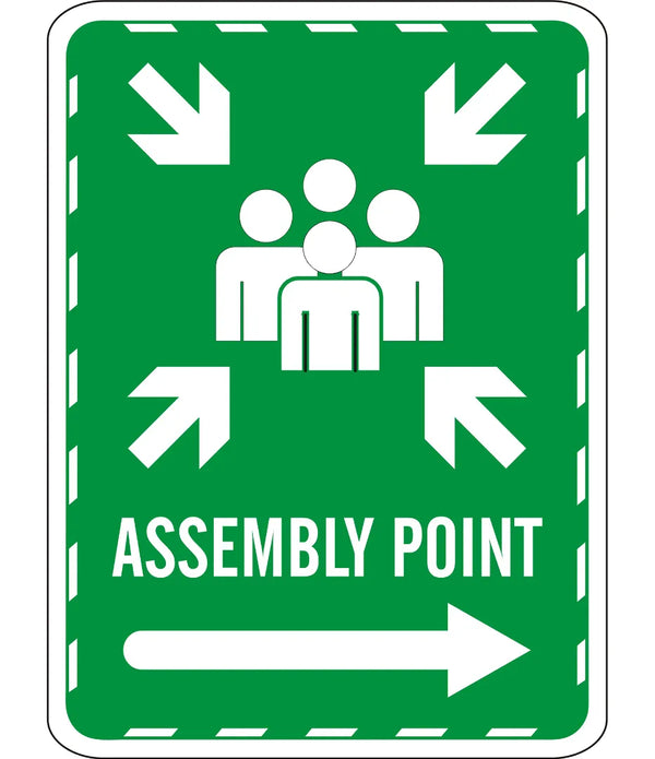 Assembly Point Right Sign