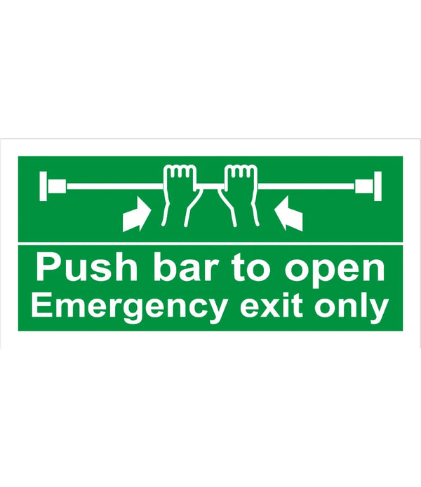 Push Bar To Open Emergency Exit Only Sign