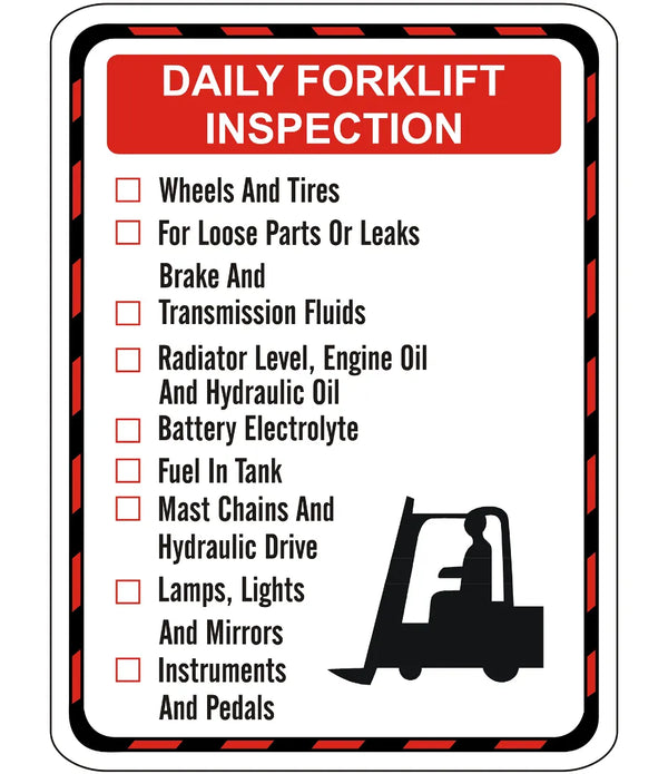 Daily Forklift Inspection Sign