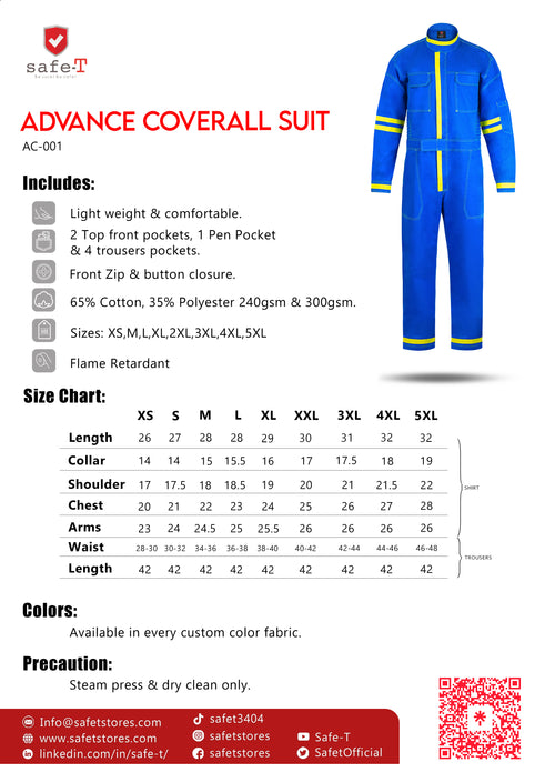 Advance Coverall Suit Blue