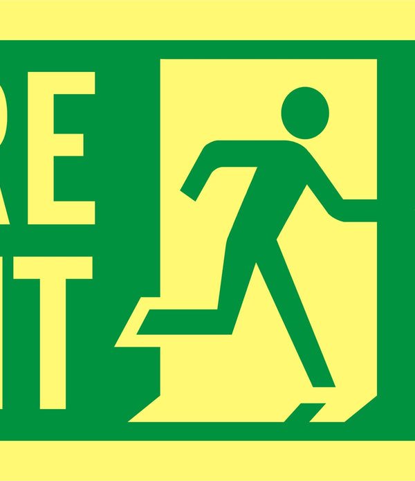 Fire Exit Right Down Sign