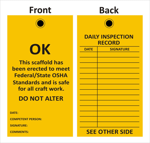 Daily Inspection Record Sign