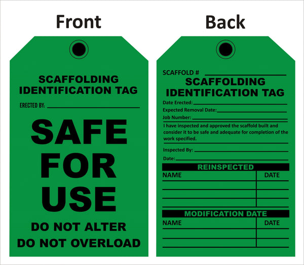 Scaffolding Identification Tag Sign
